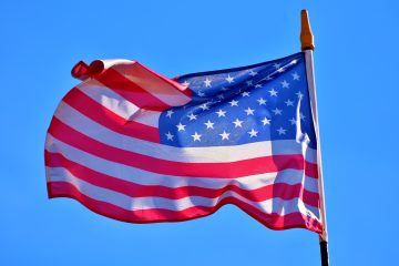 Flagge der USA im Wind