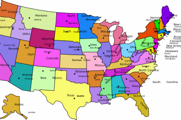 Karte der USA mit allen Staaten